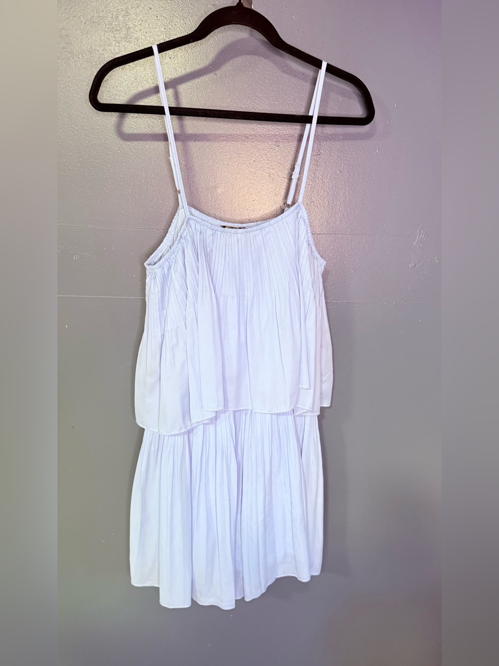 Light Blue Women's Tiered Spaghetti-Strap Romper